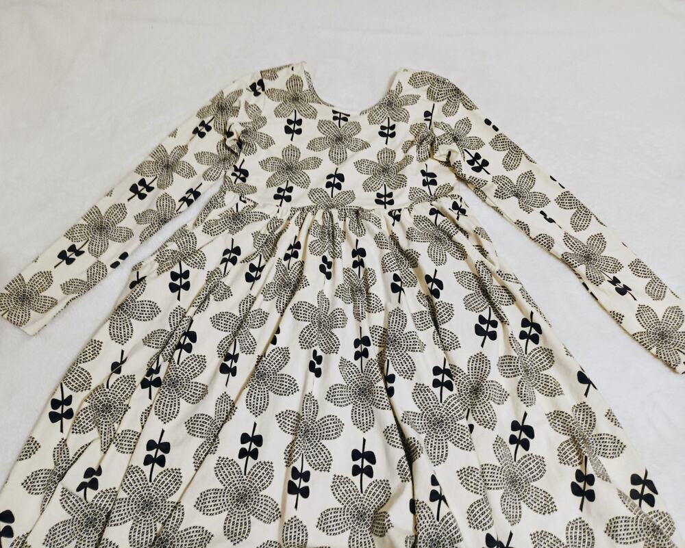 NWOT Hanna Andersson Girls Dress 12 150 cm Long Sleeve Cotton Knit Floral Skater